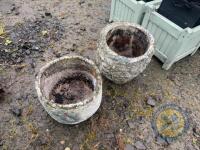 2 concrete flower pots - 2