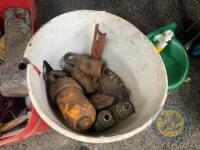 Box of lights & tractor parts - 3