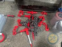 4x ratchet binders & 14ft chain binder