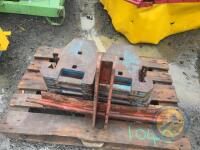 10x original Ford stamped tractor weights & carrier - 2