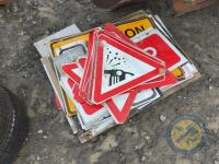 Metal road traffic signs approx 150 - 2