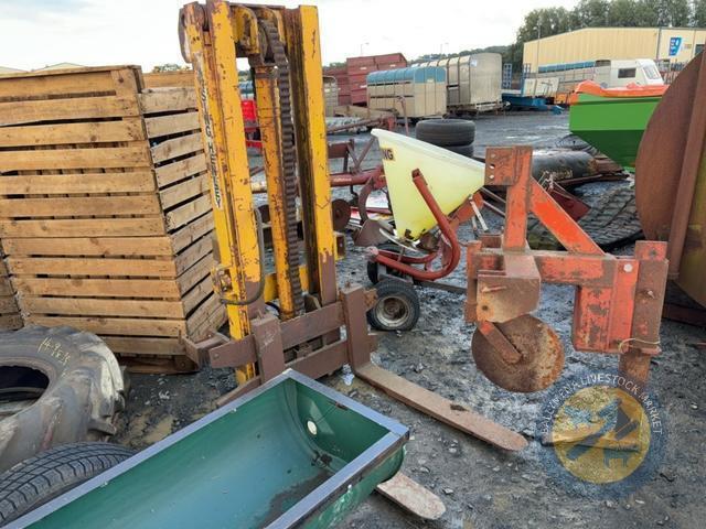 Yellow tractor forklift