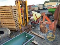 Yellow tractor forklift