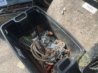 tub of chains & tools etc