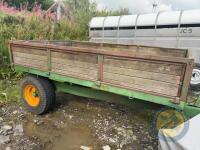 Tractor trailer wooden sides green frame single axle - 2