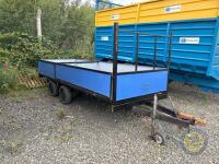 14ft twin axle trailer with spare wheel