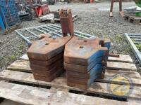 10 Original Ford stamped tractor weights & carrier - 2