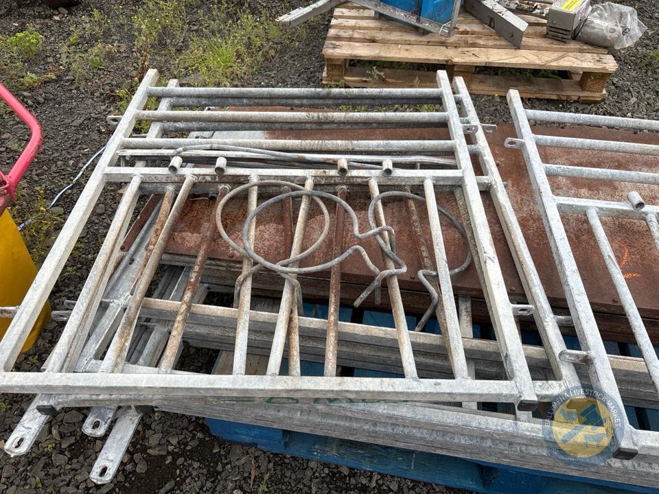 3 calf pens with bucket holders & pins