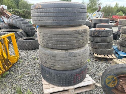 4 285/65 R22.5 Tyres & Rims Mankook