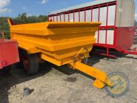 Yellow dump trailer with red door repsprayed - 3