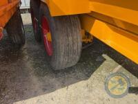 Yellow dump trailer with red door repsprayed - 6