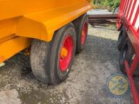 Yellow dump trailer with red door repsprayed - 7