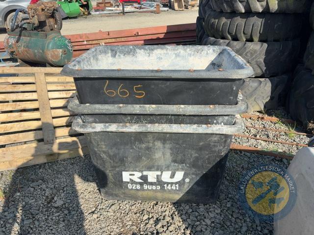 3x mortar tubs