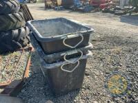 3x mortar tubs - 3