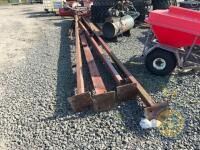4x 26ft long uprights with steel plates on feet, 16ft lengths of channel iron, 6.5ftx6 & 3x channel irons 6x2.5