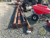 4x 26ft long uprights with steel plates on feet, 16ft lengths of channel iron, 6.5ftx6 & 3x channel irons 6x2.5 - 2