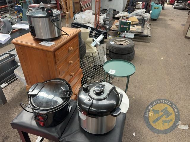 range of cooking appliances, pots and pans