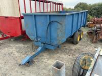 Collins 13x7'6 twin axle tipping trailer. Good tyres & ram