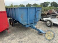 Collins 13x7'6 twin axle tipping trailer. Good tyres & ram - 3