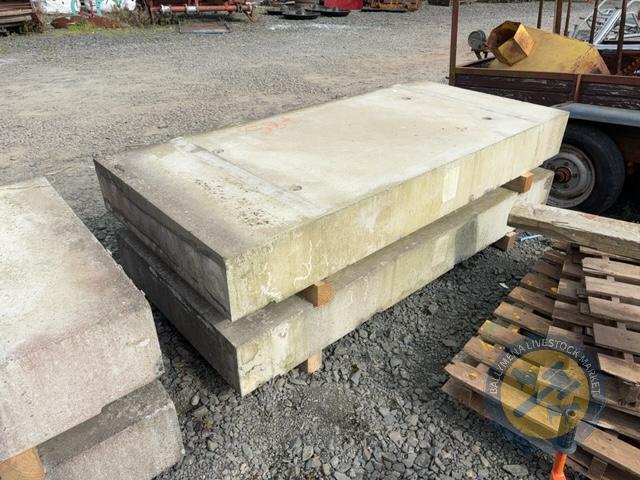approx 7.5 ft long x 3' 3.5 wide x2 concrete slabs