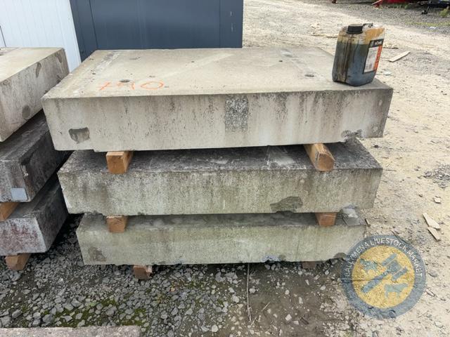 x3 4'11 long x 3'3.5 wide concrete slabs