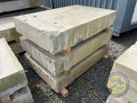 x3 4'11 long x 3'3.5 wide concrete slabs