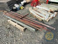 32 sheets of corrugated various lengths up to 8ft, 8 lengths of angle iron - 3