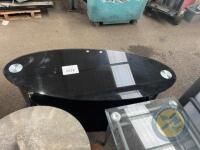 oval glass TV unit