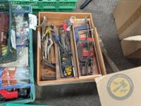 wooden box of tools and hammers - 2
