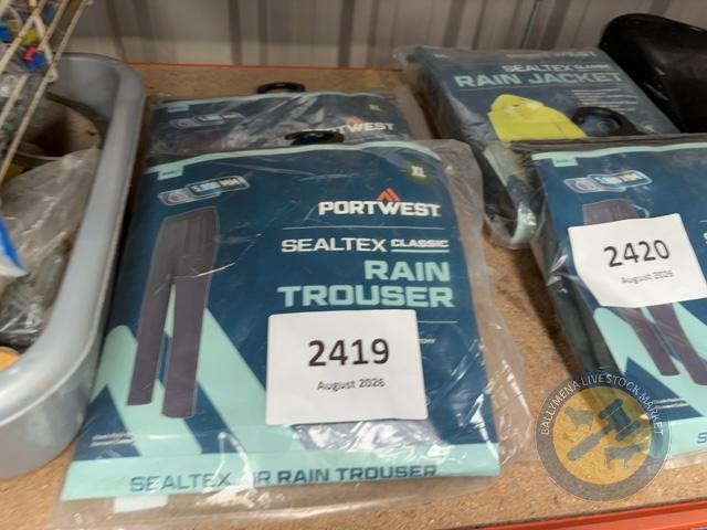2 pairs XL waterproof trousers
