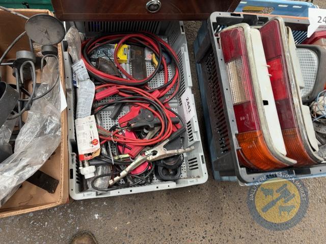 box of jump leads etc