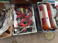 box of jump leads etc
