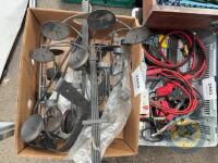 box of wrought iron items - candle holders - 2