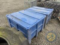 2 blue bin & lids - 3