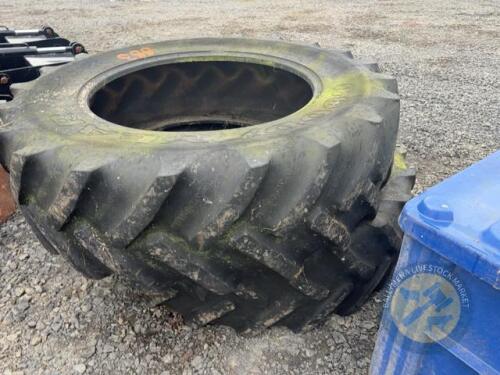 2x 16.9R34 goodyear tyres 40% tread, holding air