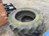 2x 16.9R34 goodyear tyres 40% tread, holding air - 2