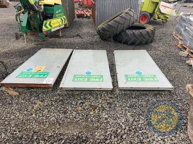 3 matching grey doors