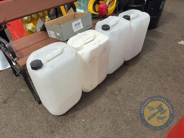 4x 20 liter jars