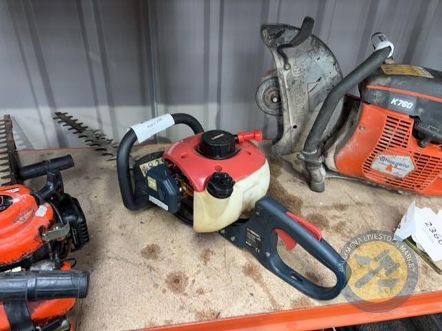 Red hedge clippers