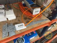 2x galvanised strap hinges - 2
