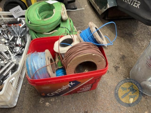 box lot of electrical wire