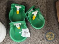4x green plastic drinkers - 2