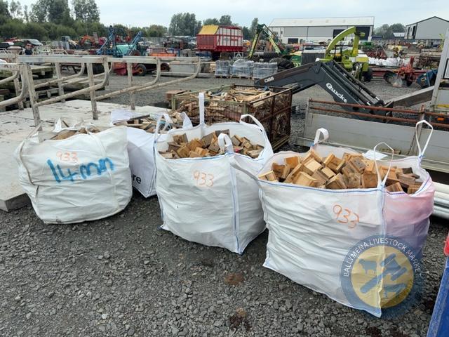 4 tote bags of sticks