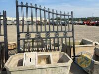 2x PVC coated galvanised wrought iron gates suitable for 14ft entrance