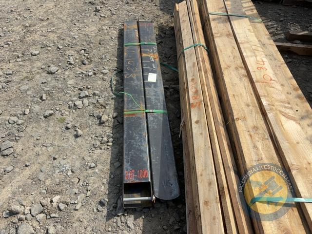 Set of 6ft extension toes for forklift