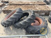 3x tyres & 2x rims for 35/135 or Dexta 13.6/R28 - 2