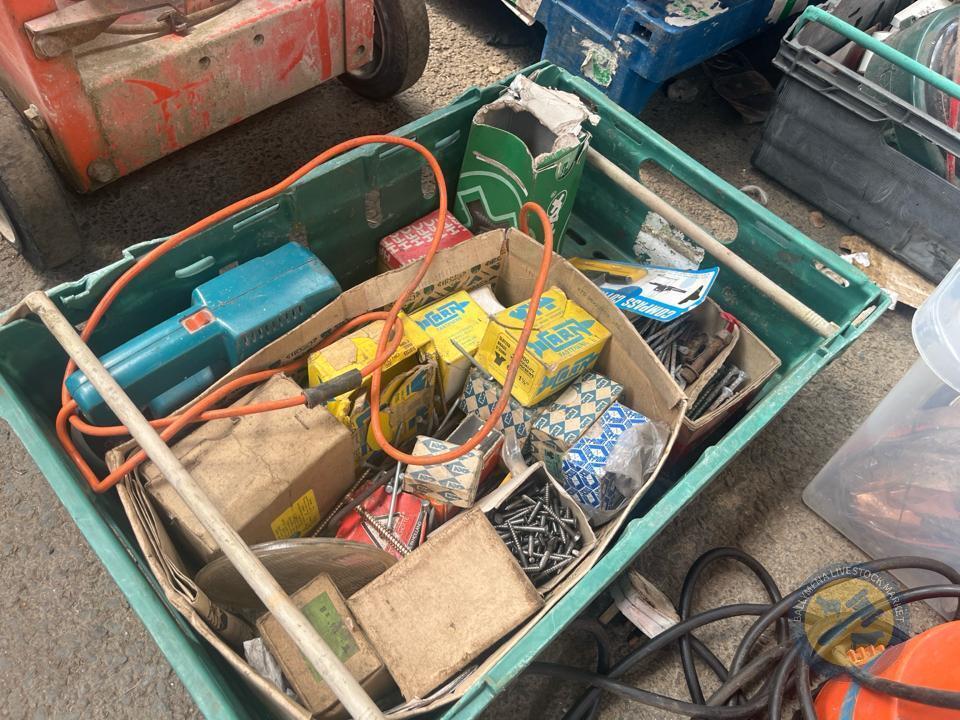Box of nails sander etc