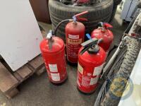 4x Fire Extinguishers Foam