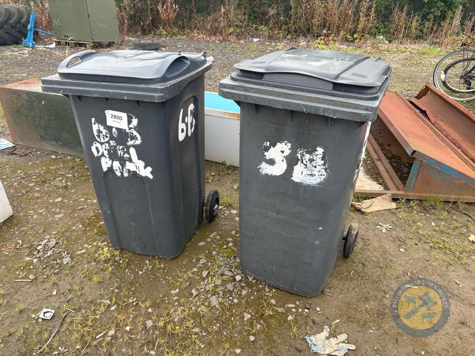 2x Black Bins