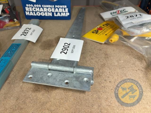 pair of galvanised strap hinges